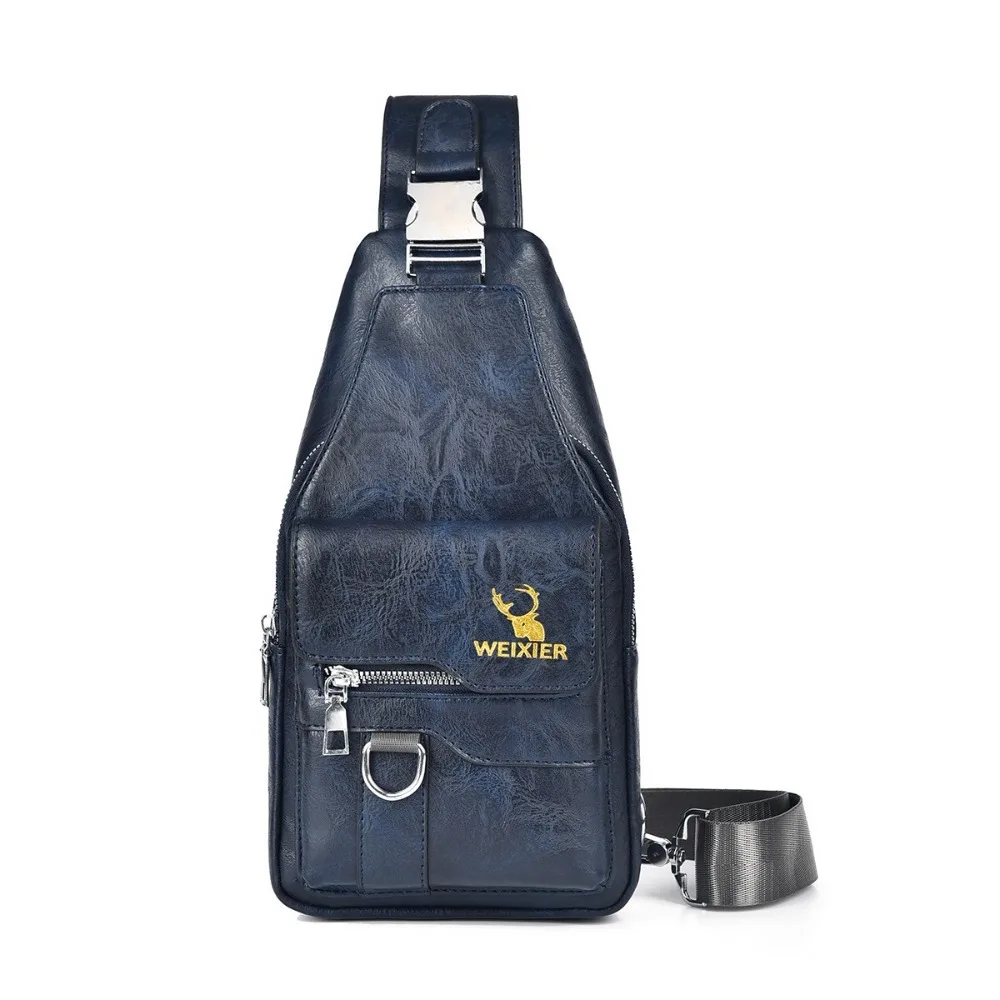 

Ретро большая вместительная нагрудная сумка, водонепроницаемый многофункциональный рюкзак через плечо, мужская сумка-мессенджер из искусственной кожи