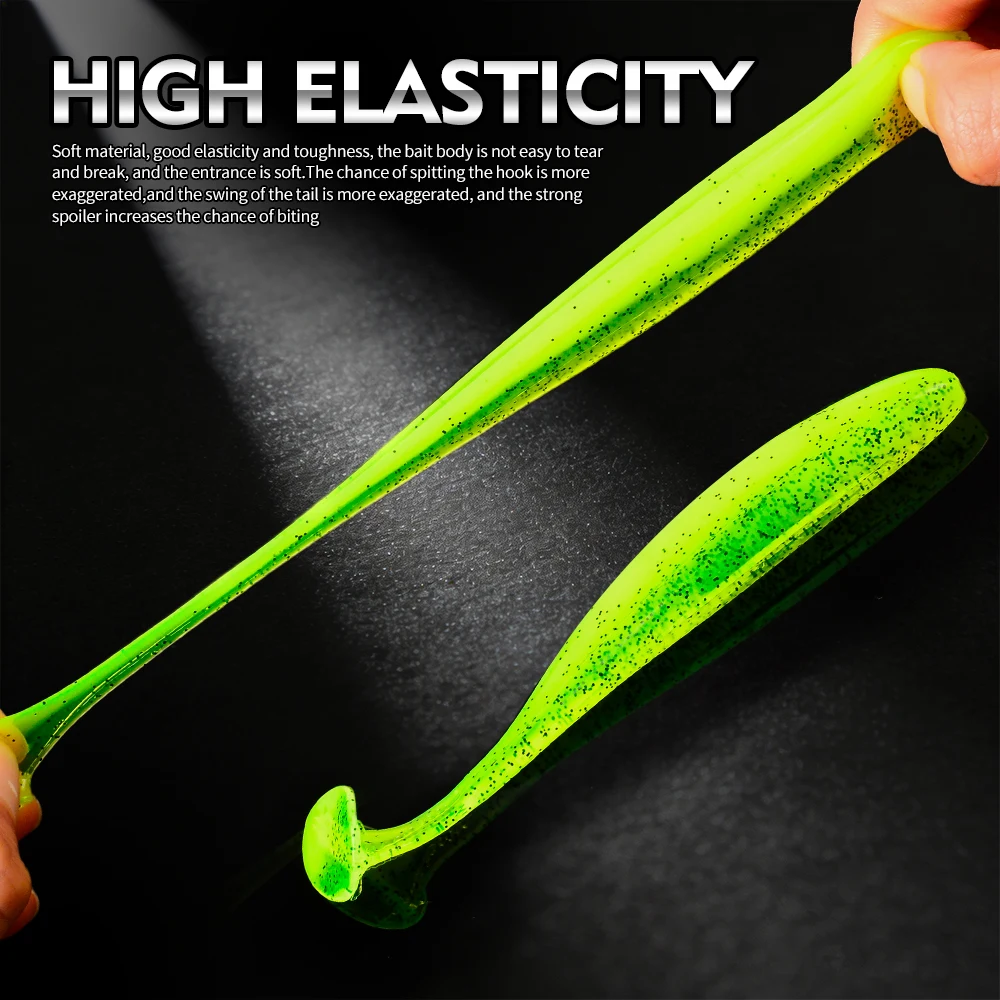 Proberos 4/10 Stück 9/12 cm 4,7/9 g T-Tail Swimbait Silikon-Weichwurmköder Künstlicher Köder Wobbler für Meeres- und Süßwasser-Angelausrüstung – Detail 9