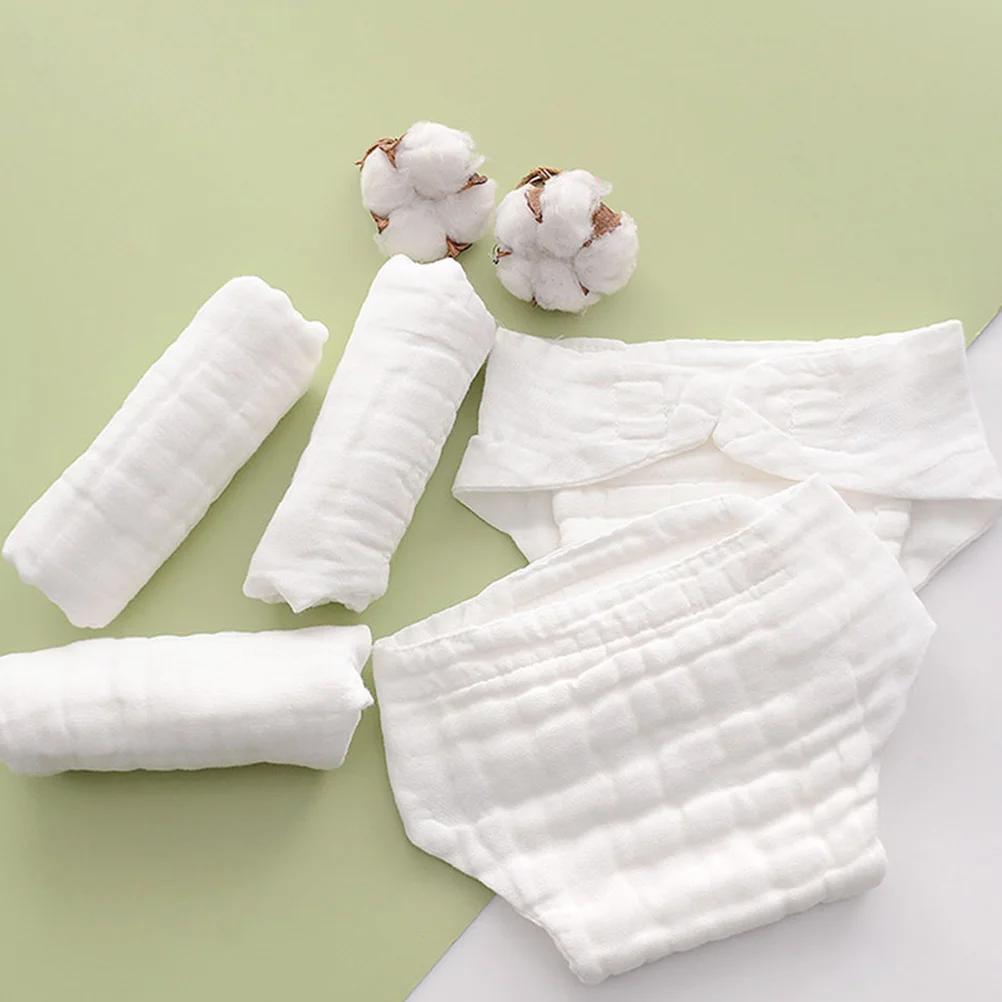Coussinets à couches en coton blanc, 5 pièces, lavables, réutilisables, doux, pour bébé, doublures de couches en tissu absorbant pour nouveau-nés et tout-petits