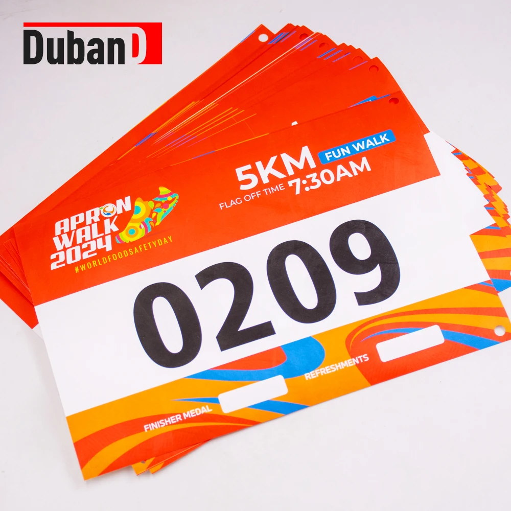 Race Bibs Competitor Number with safety pin  24x16cm,Tyvek tear resistant and waterproof for marathon events