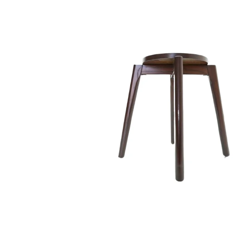 

Simple black mahogany round stool new Chinese living room