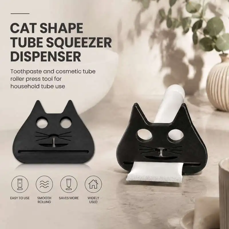 Household Tube Roller Squeezer Cat Design Dispenser For Toothpaste Cream Tube Pressing Tool Accessory