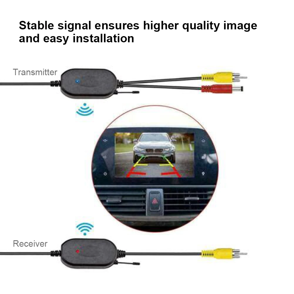 Wireless RCA Video Transmitter Receiver 2.4Ghz for Car Monitor Back Up Reverse Rear View Camera