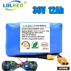 Genuine 36V 12Ah 10s2p Battery Packs Rechargeable Lithium Ion Battery for Electric Self Balancing Scooter HoverBoard Unicycle