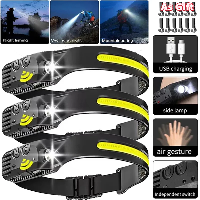 Headlamp Rechargeable USB Super Bright Headlamp Flashlight Waterproof Headlights for Hunting Camping