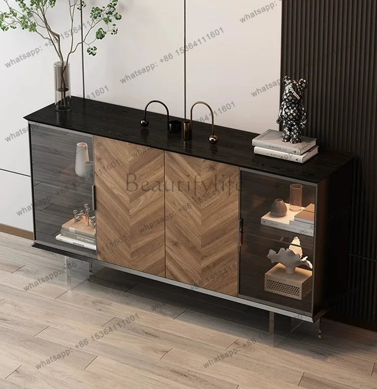 LS medieval solid wood dining side cabinet against the wall designer acrylic suspension porch storage tea cabinet