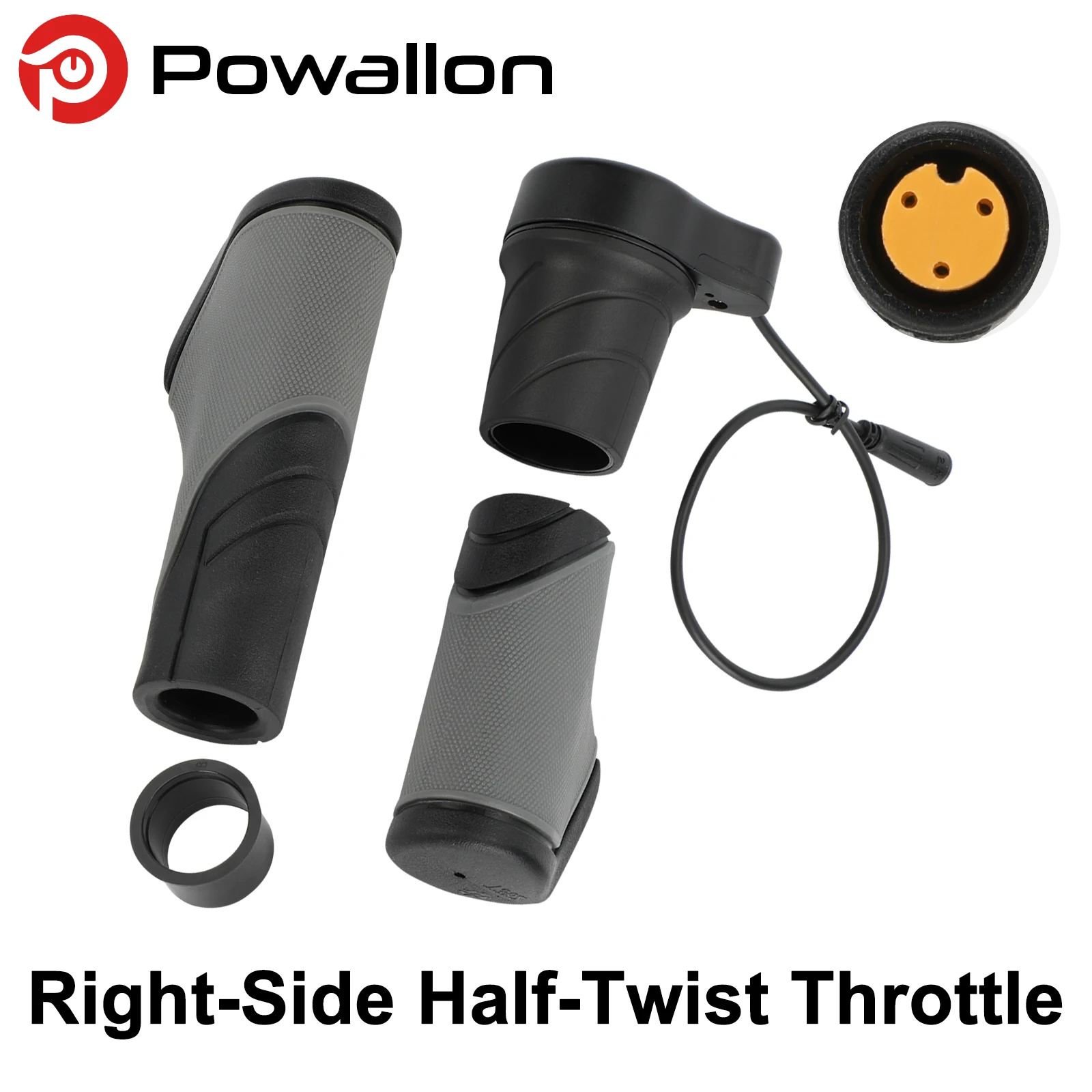 Image of Wasserdichter Halb-Drehgasgriff für die linke/rechte Hand für Bafang-Motoren – E-Bike-Gasgriff mit Standard-E-Bike-Anschluss