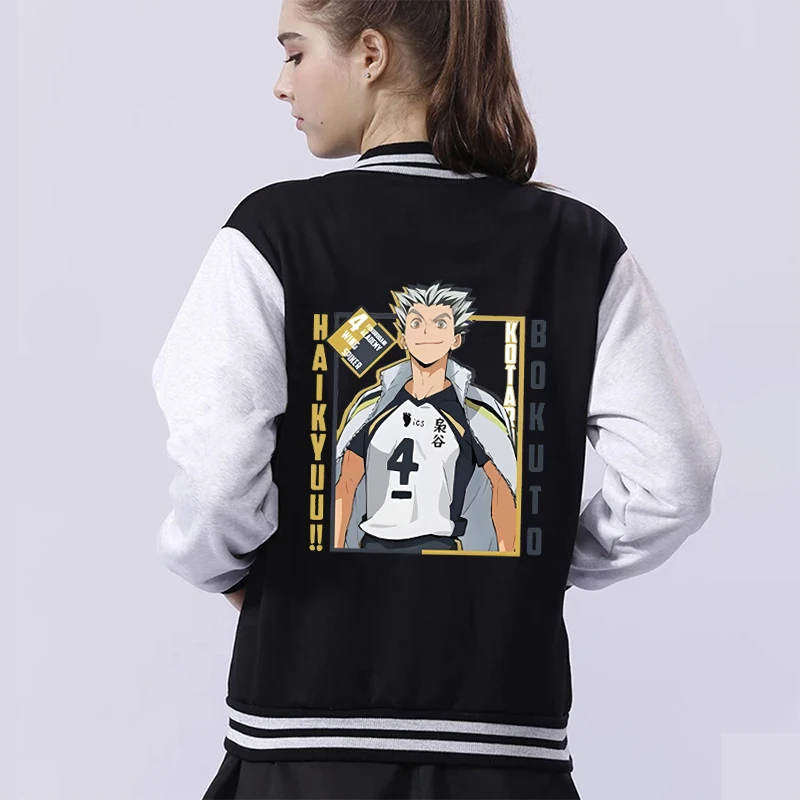 Neue Baseball jacke für Frauen Männer Kotaro Bokuto Print Sweatshirt Harajuku Trikot Kleidung