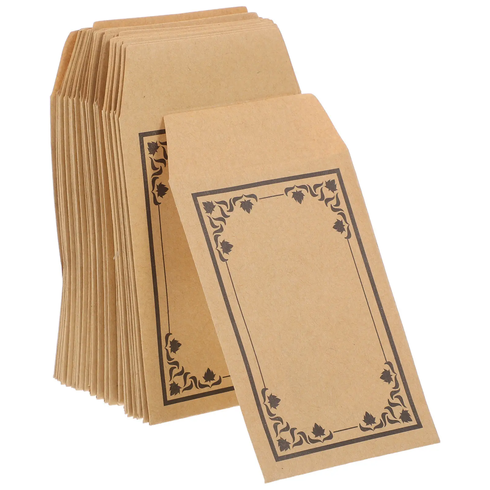 

50Pcs Mini Kraft Paper Envelopes Moisture Activated Seal for Cash Coins Budgeting Money Saving Small Brown Envelopes Currency