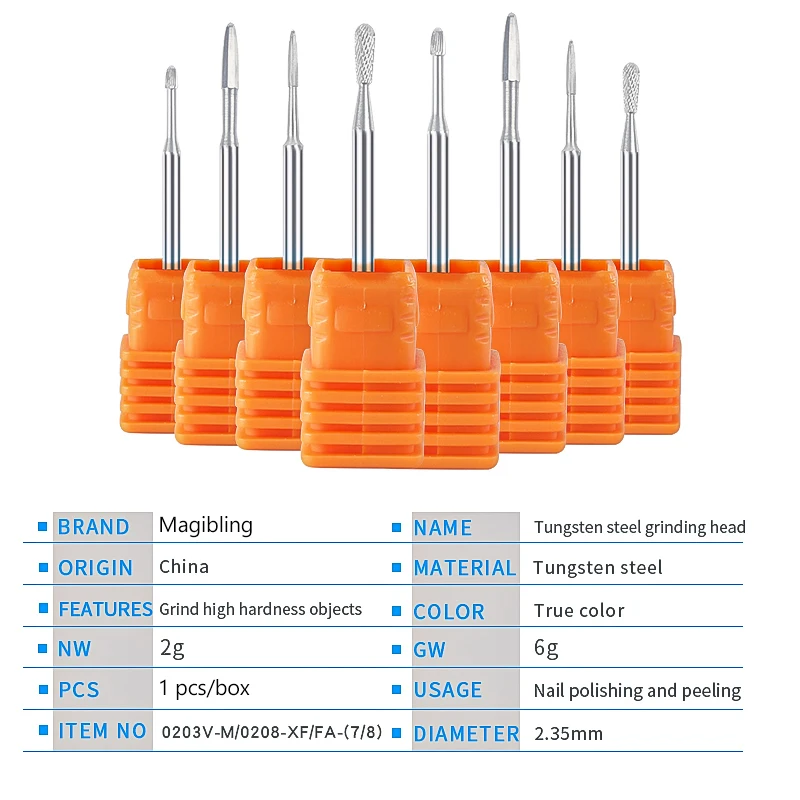 Ausverkauf! Fräser, Schleifwerkzeug, Nagelbohrer, Hartmetall-Nagelbit für Maniküre, Pediküre, Nägel, elektrische Nagelfeile, Zubehör, Werkzeuge 3/32" – Detail 6