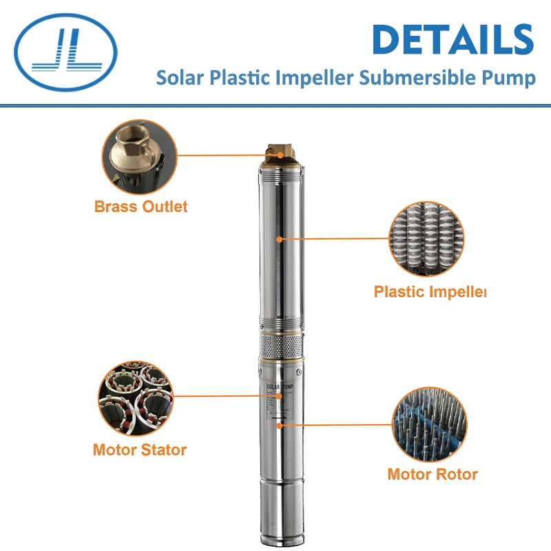 2hp 120V JILU solar water pump deep well pump with MPPT controller