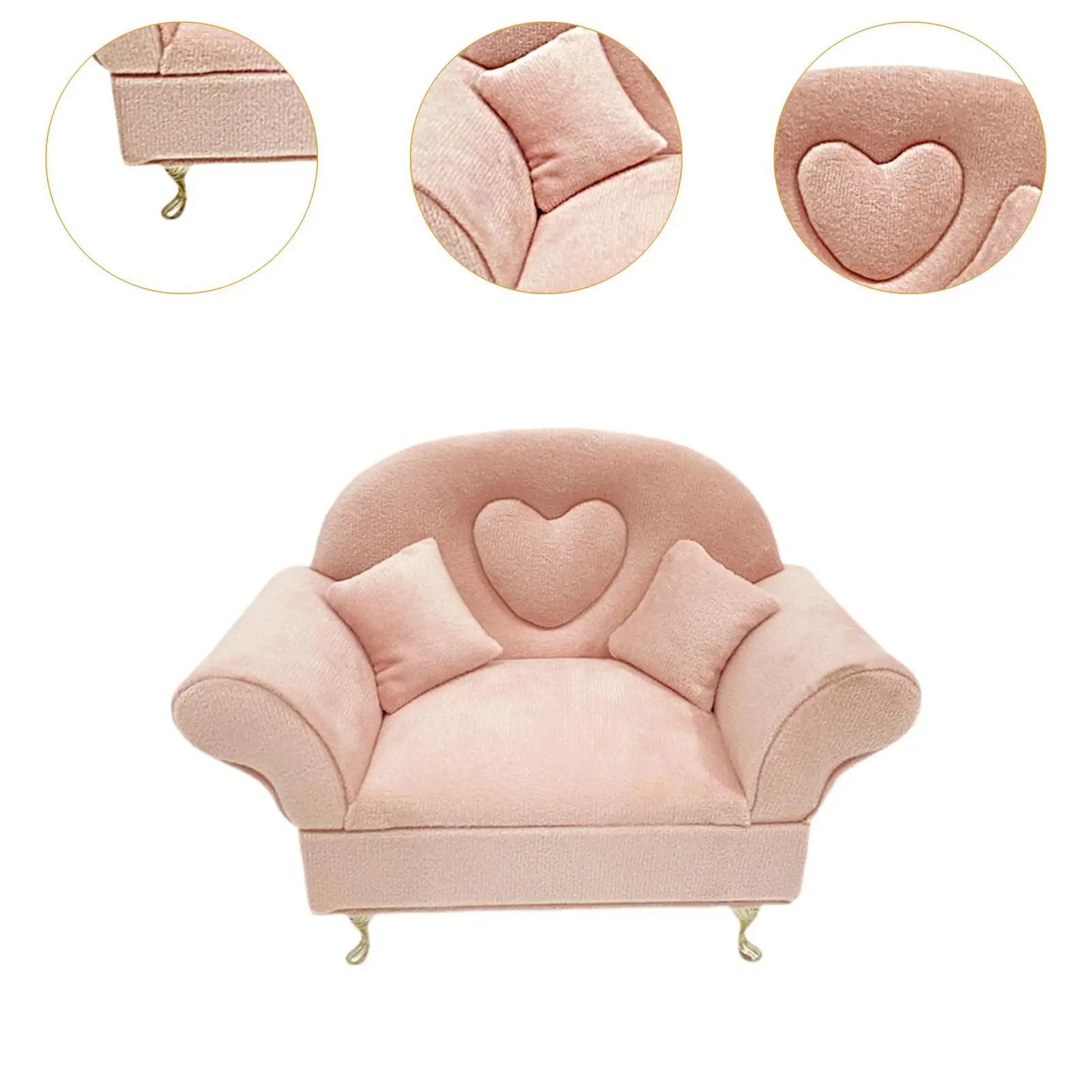 1/6 Scale Mini Sofa,Dollhouse Furniture,Jewelry Box Jewelry Storage Case Miniature House Sofa Cute Organizer Velvet Storage