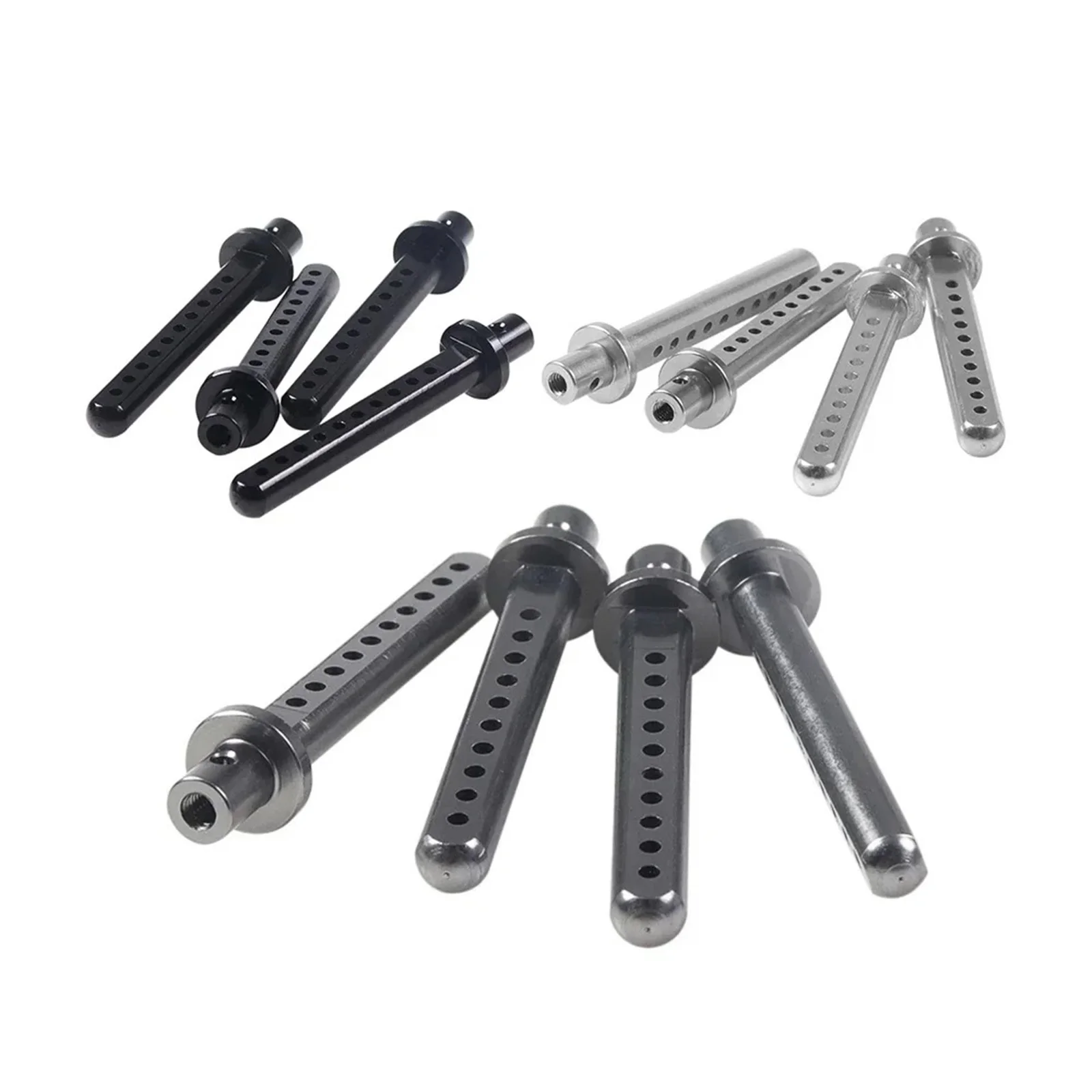 

4Pcs Aluminum Alloy RC Car Body Posts Mount with R Clip for 1/10 Crawler Axial SCX10 90046 90047 RC4WD D90 TF2 Tamiya CC01