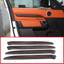 4 Pcs Oak Wood Grain ABS Door Decoration Strips Trim For Land Rover Discovery 5 LR5 2017 L462 Car Accessories