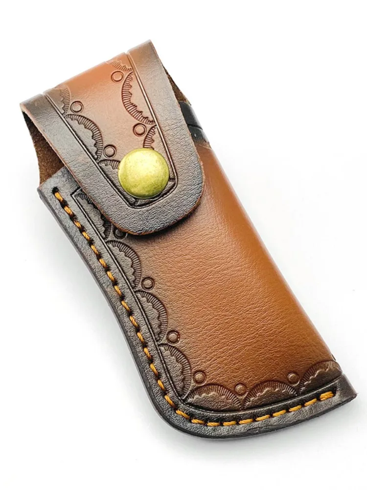 Folding Knife Sheath Outdoor Knife Storage Bag Cowhide Hunting Tool for Army Knife Protective Case