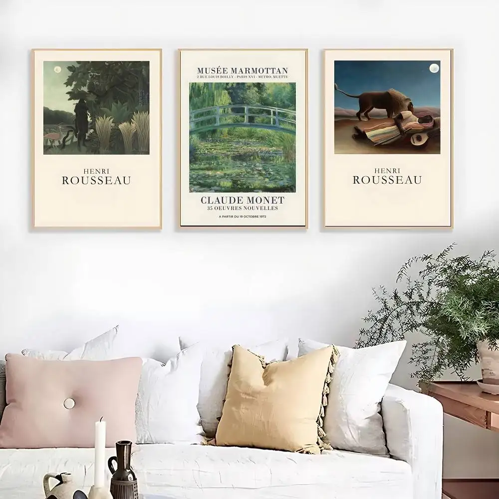 Famous Drawing Art Claude Monet Poster Kraft Club Bar Paper Vintage Posters Wall Art Painting Bedroom Study Stickers