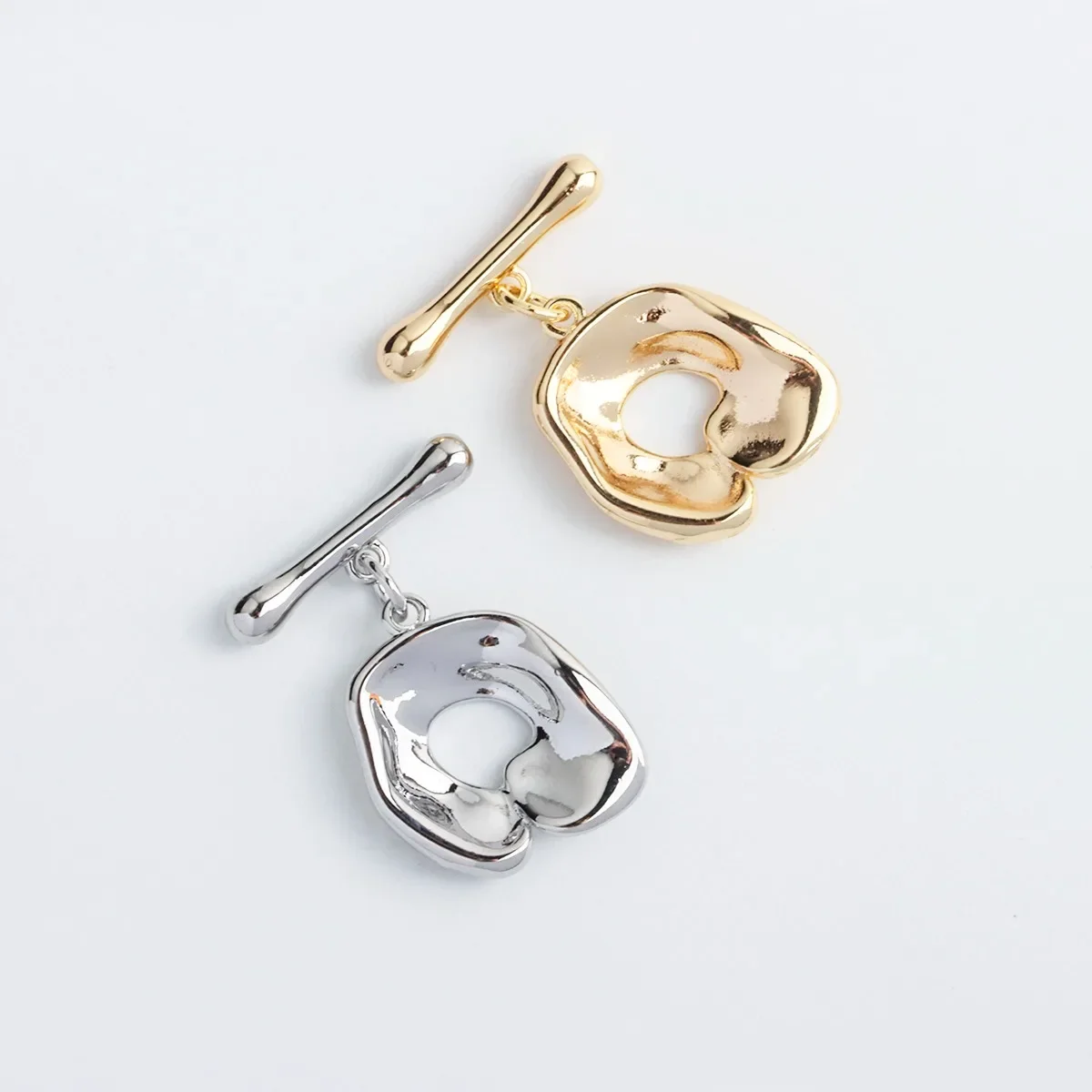 Paleta de oro Real chapada en 18K, hebilla OT Irregular, bricolaje, barroco, forma especial, estilo europeo y americano, hebilla de conexión final