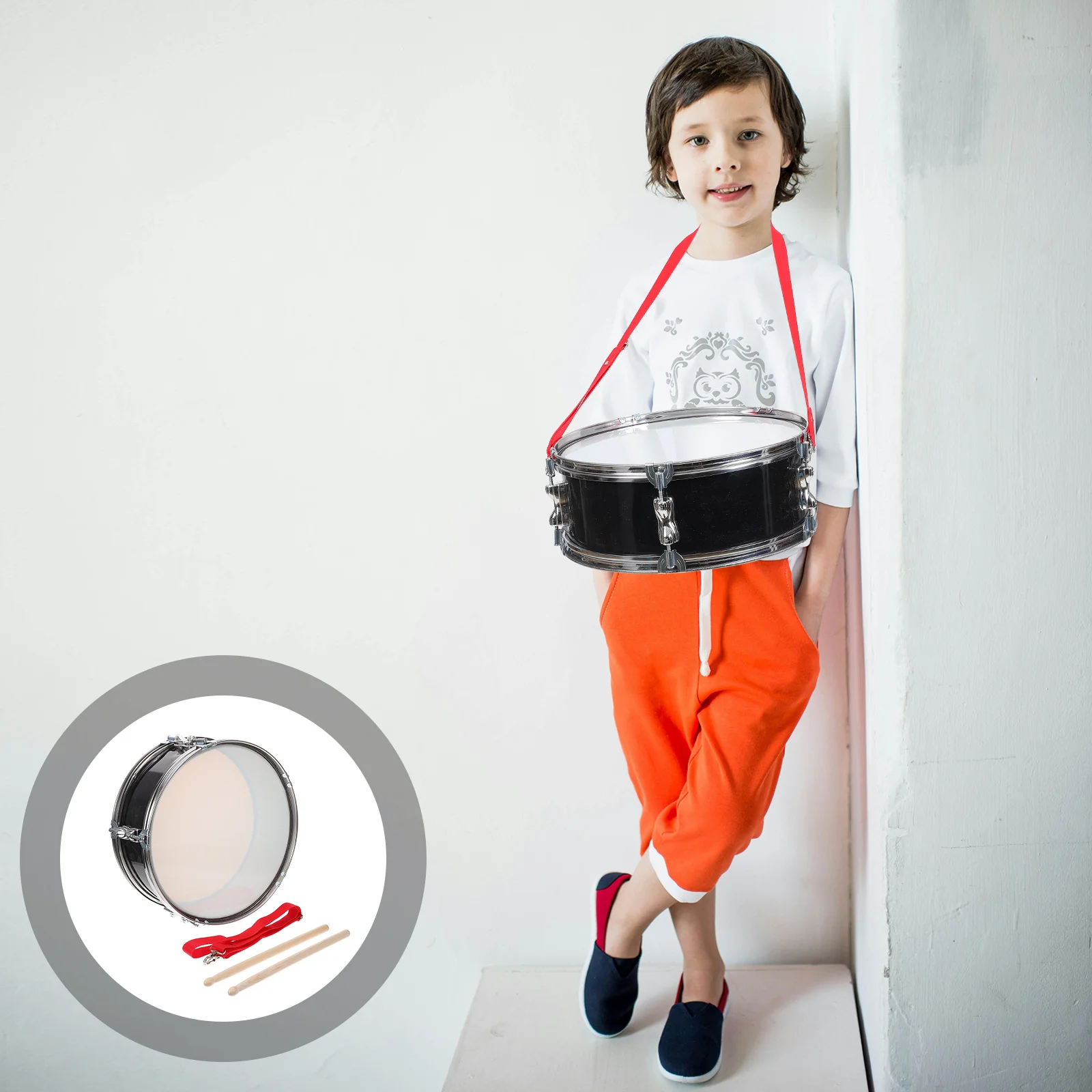 

1Set Stainless Steel Snare Drum Kids Musical Instrument Wood Percussion Training Hearing Coordination Intelligence Early