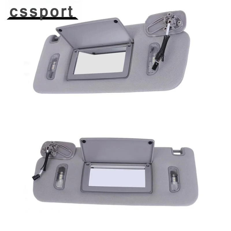 

Pair Gray Left & Right Side Sun Visor W/ Light For Cadillac Chevrolet GMC 15-19