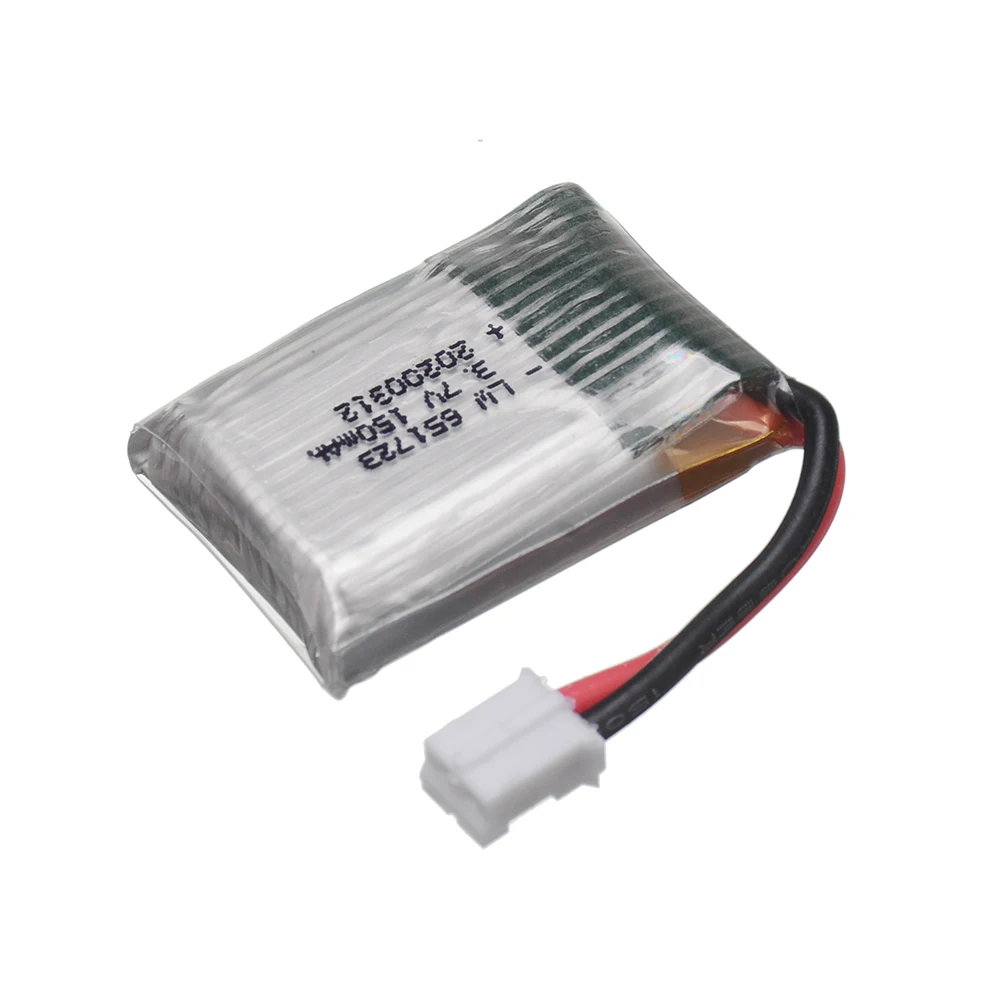 แบตเตอรี่ Lipo 3.7V 150mAh สำหรับ H36 E010 E011 E012 E013 furibee F36ชิ้นส่วนโดรน RC แบตเตอรี่ Li-Po 3.7 150 651723 2/4/6/8/10ชิ้น