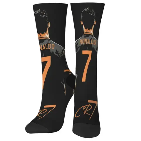 CR7 Cristiano Ronaldo Novelty Happy Men's Socks Harajuku Hip-Hop Trend Funny Socks Soft Breathable Non-slip Socks Party Gift