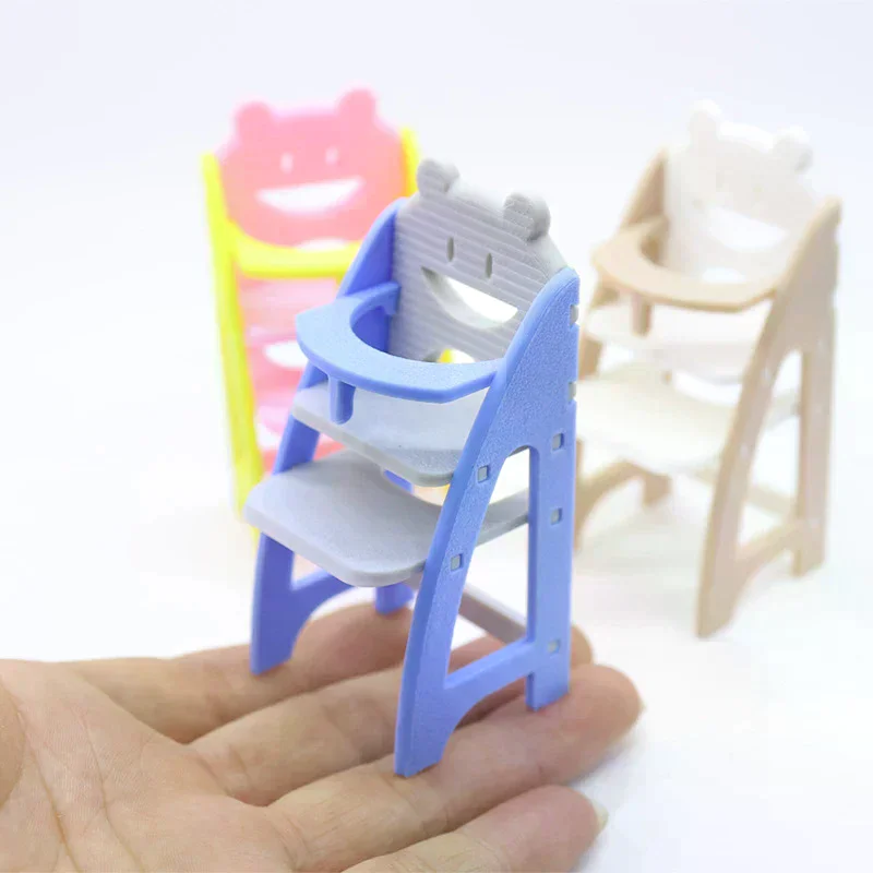 1/12 Dollhouse Simulation Baby Dining Chair Model Dollhouse Miniature Living Furniture Decoration Children Pretend Play Toys