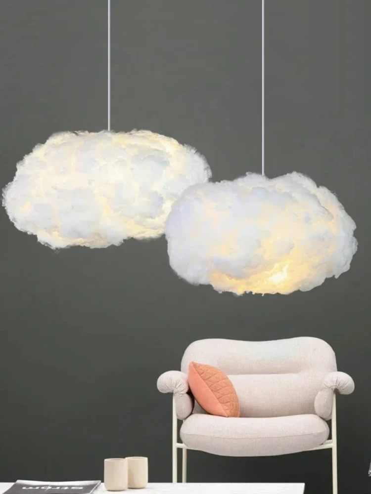 Nowoczesne nordyckie lampy wiszące LED w stylu kremowych unoszących się chmur, artystyczne i kreatywne oprawy oświetleniowe do restauracji i dekoracji wnętrz, żyrandole. — 2