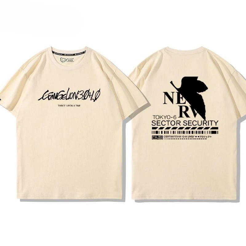 New NEON GENESIS EVANGELION EVA Film and television peripherals fashion trend short-sleeved couple casual half-sleeved T-shirt view 5
