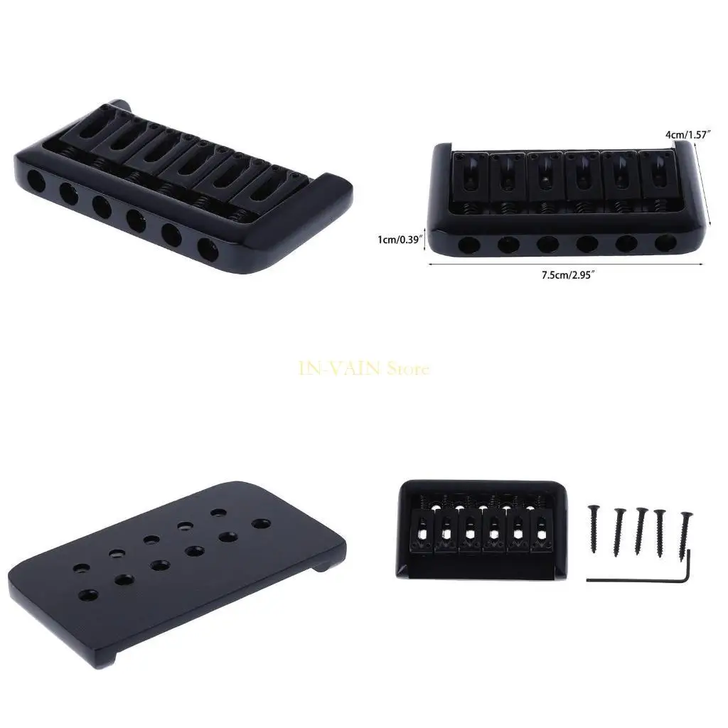 M5TC 6 String Electric Guitar Bridge Hard Tail Top Load Fixed Hard Tail Parts Black #1