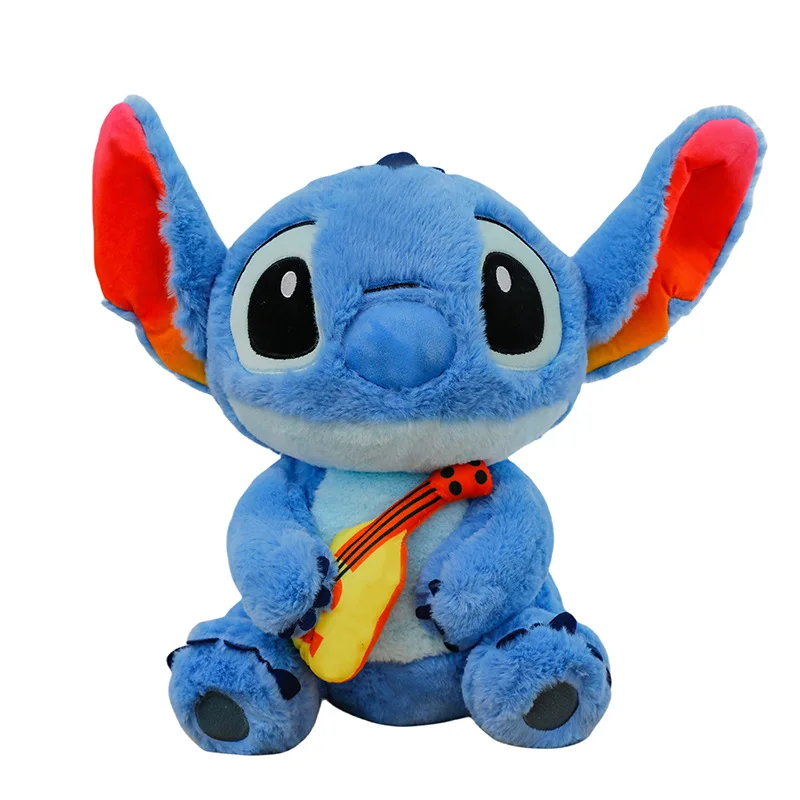 Kawaii Stitch Plüschtier, spielt Gitarre, niedliche Stich-Stoffpuppe für Kinder, Geburtstag, Weihnachten, Geschenk, perfekt für Claw Machine Redemption