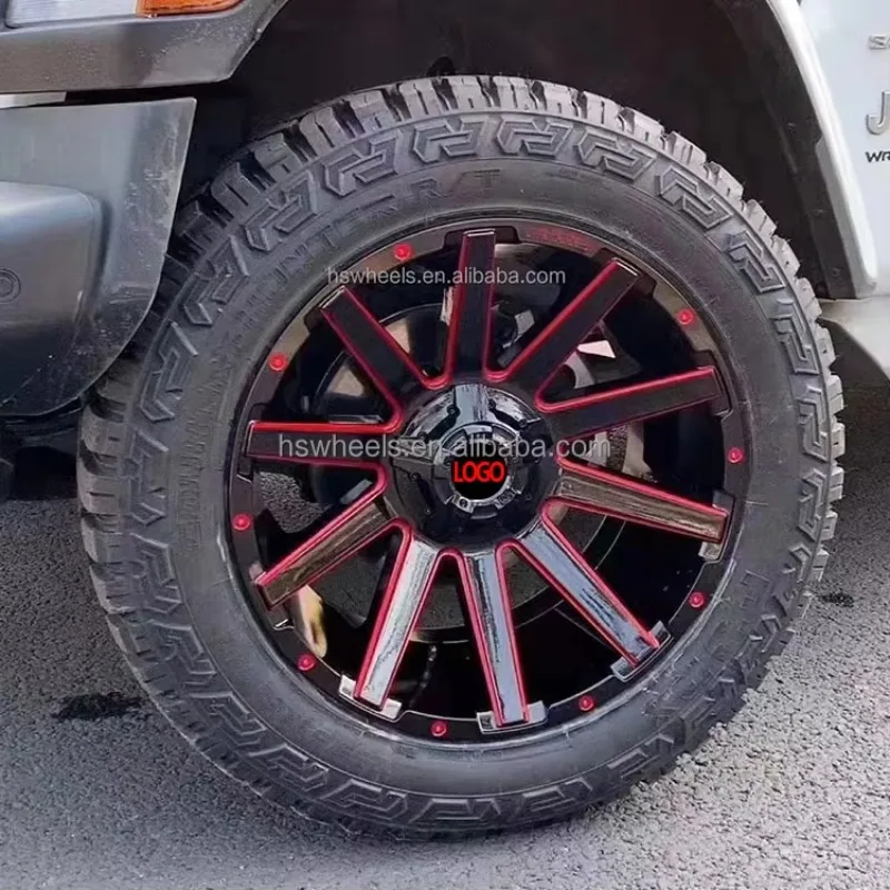 

Глубокие вогнутые диски 15, 16, 17, 18 дюймов, красно-черные, с бедлоком, для внедорожников и пикапов, 5x139.7, 6x139.7, 8x170, 8x180