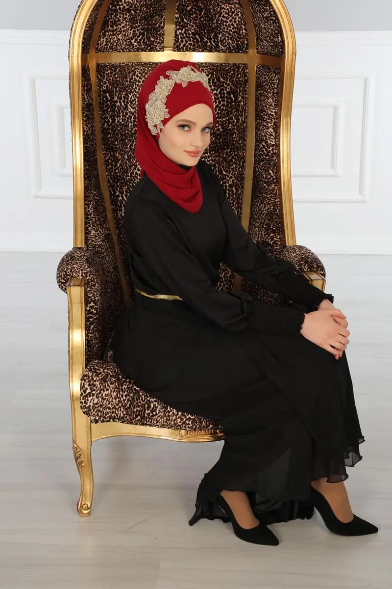 Accessories design chiffon ready turban burgundy