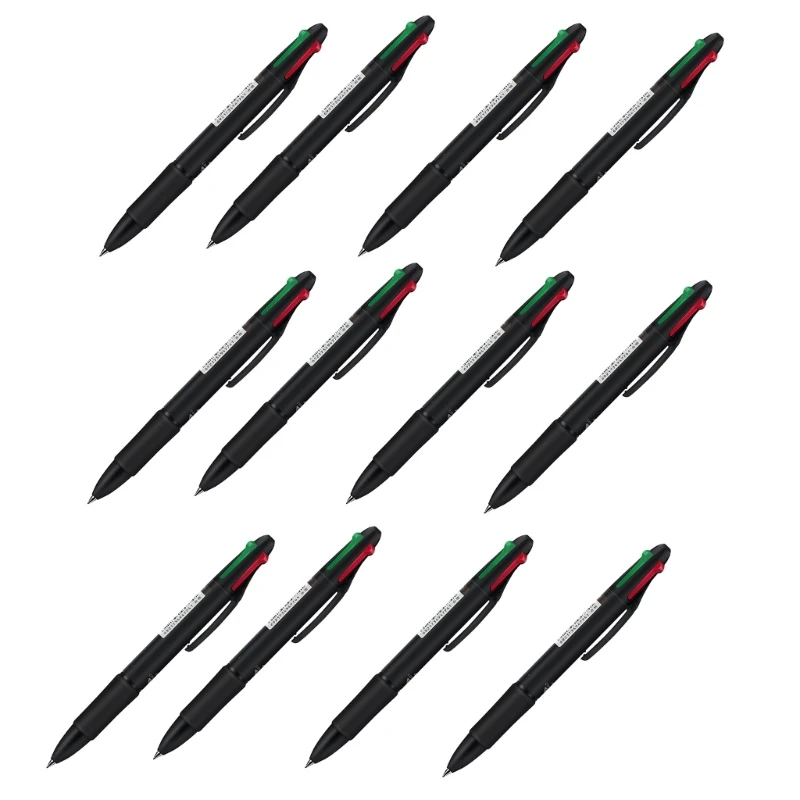 12Pcs Retractable Multicolor Ballpoint Pen 4-Color-in-1 Ballpoint Pen for Office