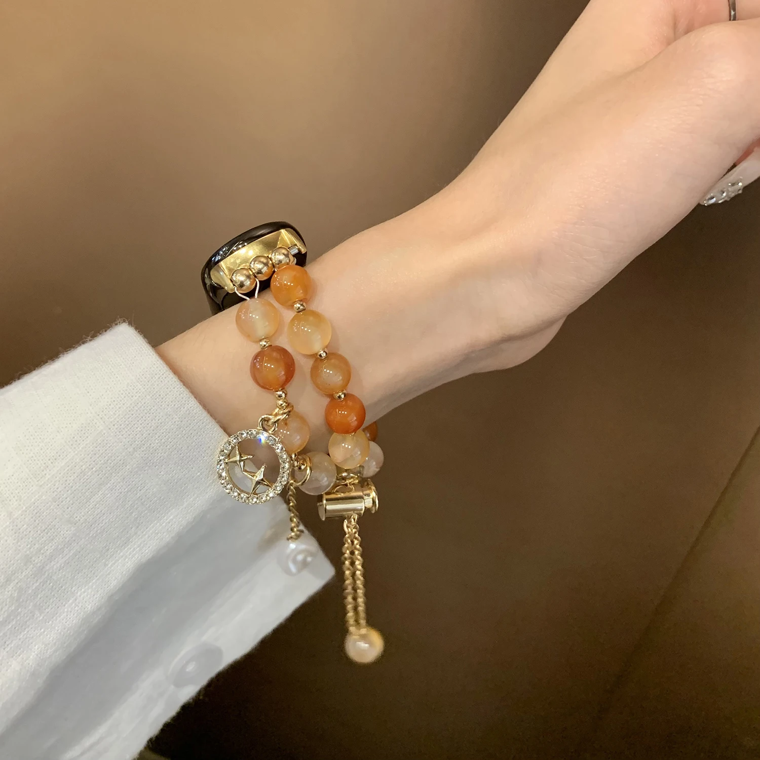 Gelang batu akik, gelang batu akik cocok untuk Xiaomi gelang cerdas tali mi8 mi9 tali indah mewah