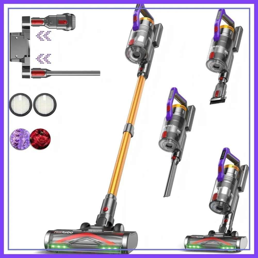 Aspirateur sans fil 50KPa, aspirateur à manche 550W, autonomie de 70 minutes, anti-emmêlement pour poils d'animaux, tapis, sols durs