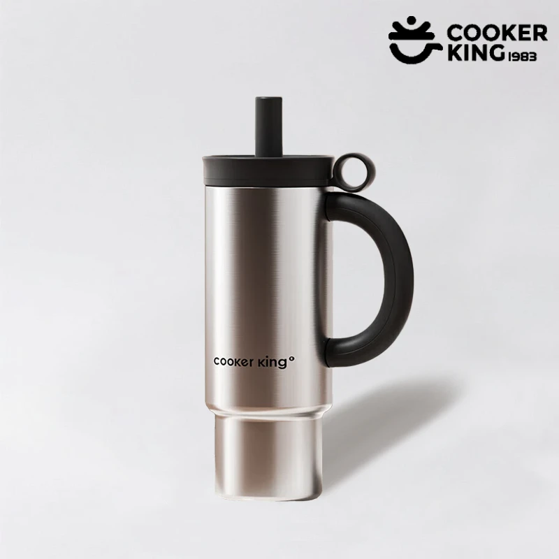 

COOKER KING 1050ML Large Capacity Insulated Cup 316/304 Stainless Steel+PP Coffee Straw Mug Waterbottle Birthday Gift for Friend