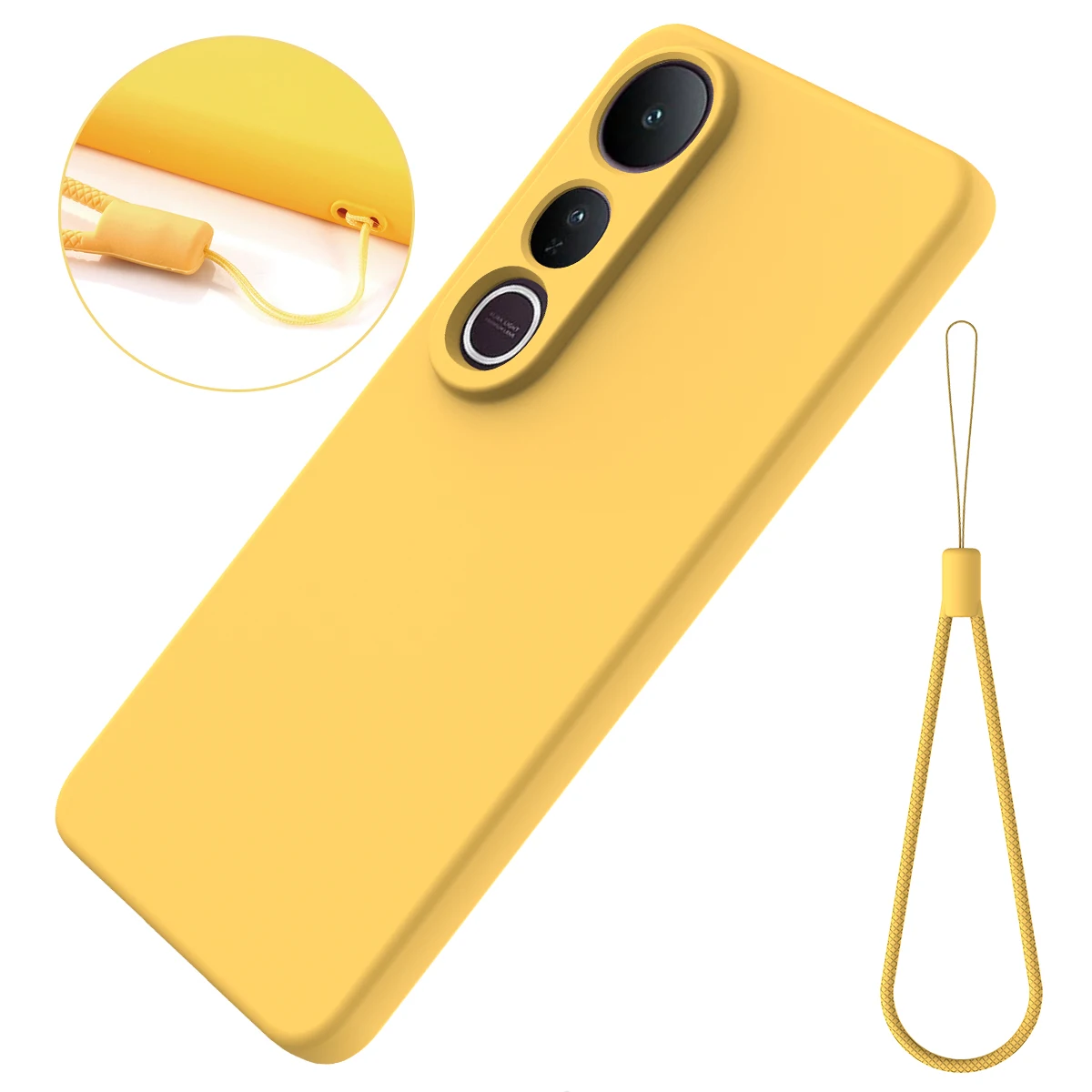 Silikon Fall Für VIVO V50 Lite 4G/5G Luxus Haut-gefühl Lanyard Ultra-dünne Weiche Anti-herbst Abdeckung Für VIVO 50 Lite Stoßstange