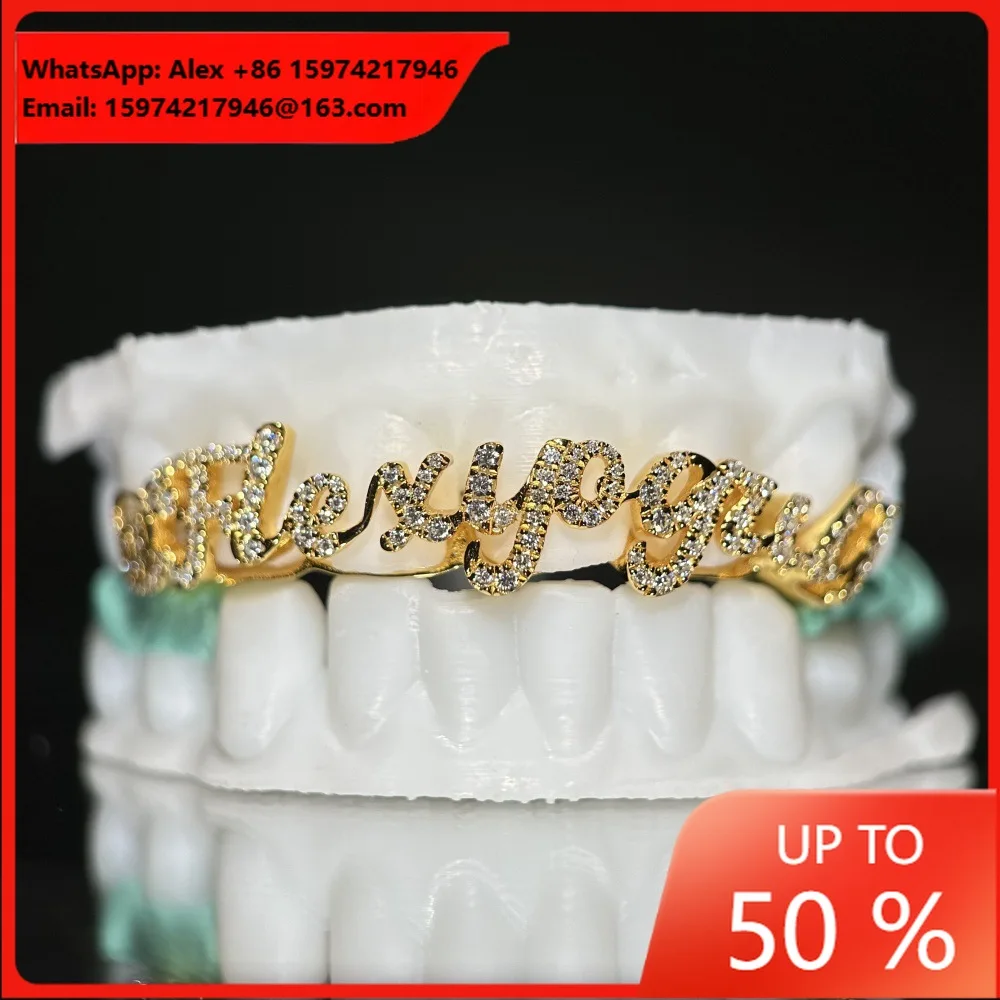English Alphabet Moissanite Inlaid With European And American Cross-border Hot-selling Grillz