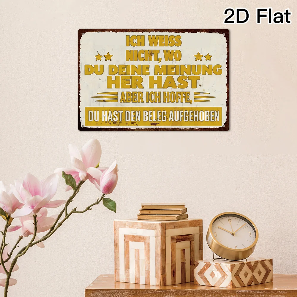 1pc German Vintage Metal aluminum Sign, 