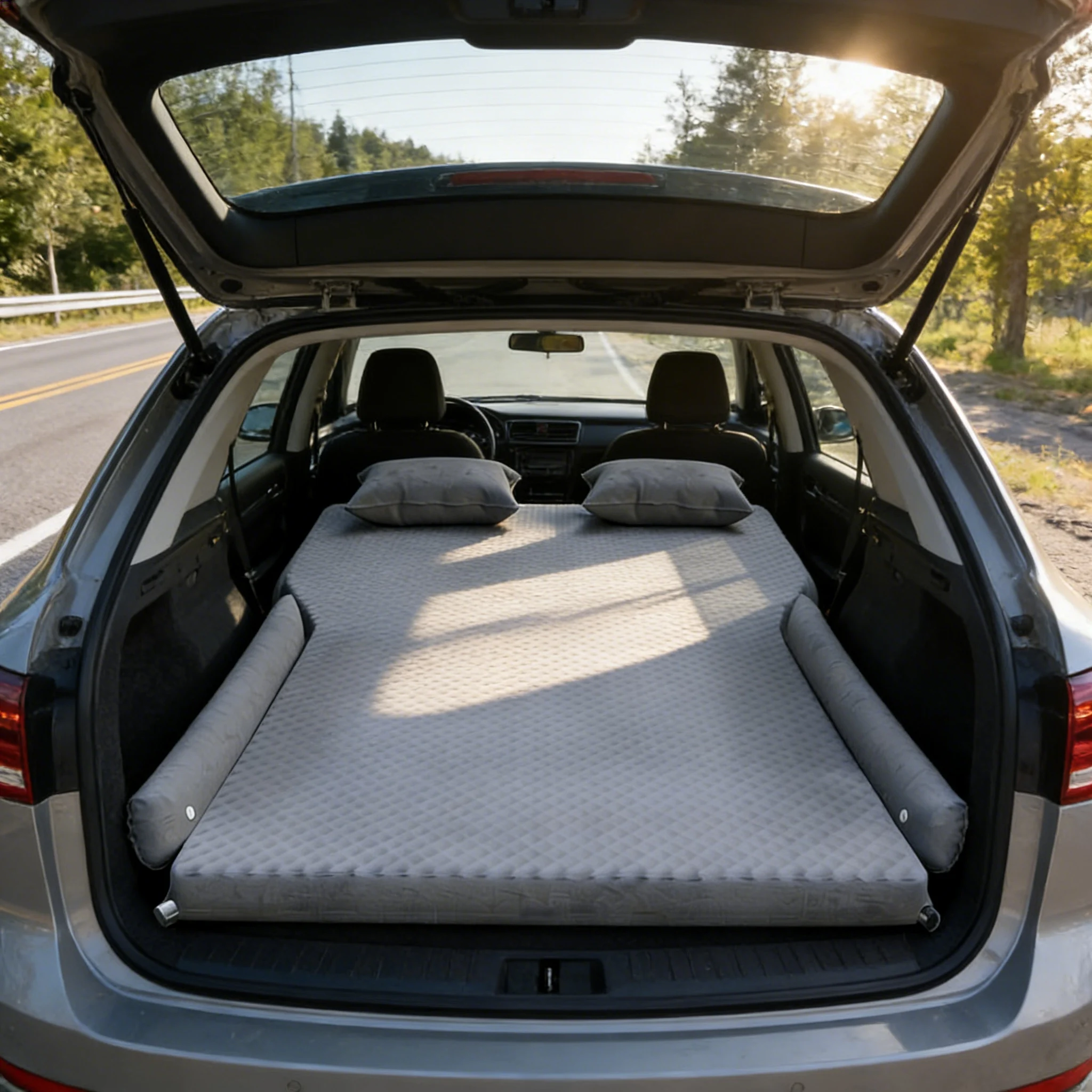 Factory Car Inflatable Bed Soft Touch Comfortable Skinny Feeling for Car Travel Rest
