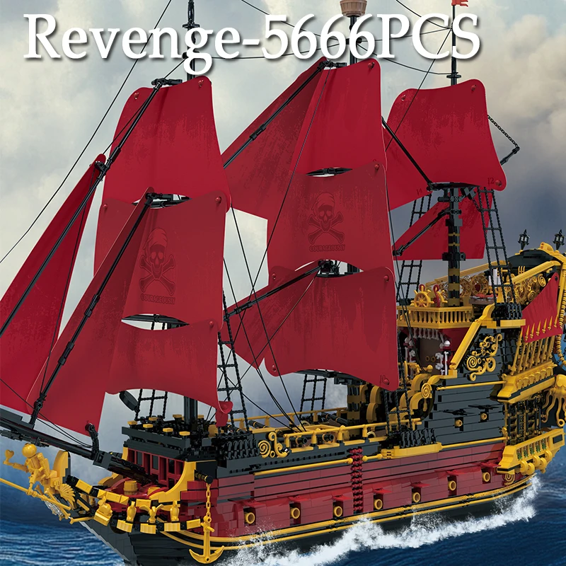 5666 قطعة الانتقام السفينة الشراعية ألعاب مكعبات البناء عدة جمع عرض ديكور المنزل الجمعية المراكب الشراعية الطوب نموذج الهدايا المثالية