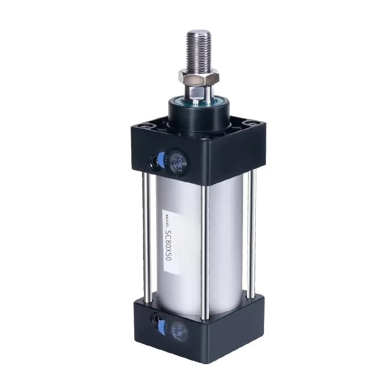 SC80 Series Standard Pneumatic Cylinder, Aluminum Alloy Double‑Action Air Cylinder, Stroke: 25/50/75/100/125/150mm