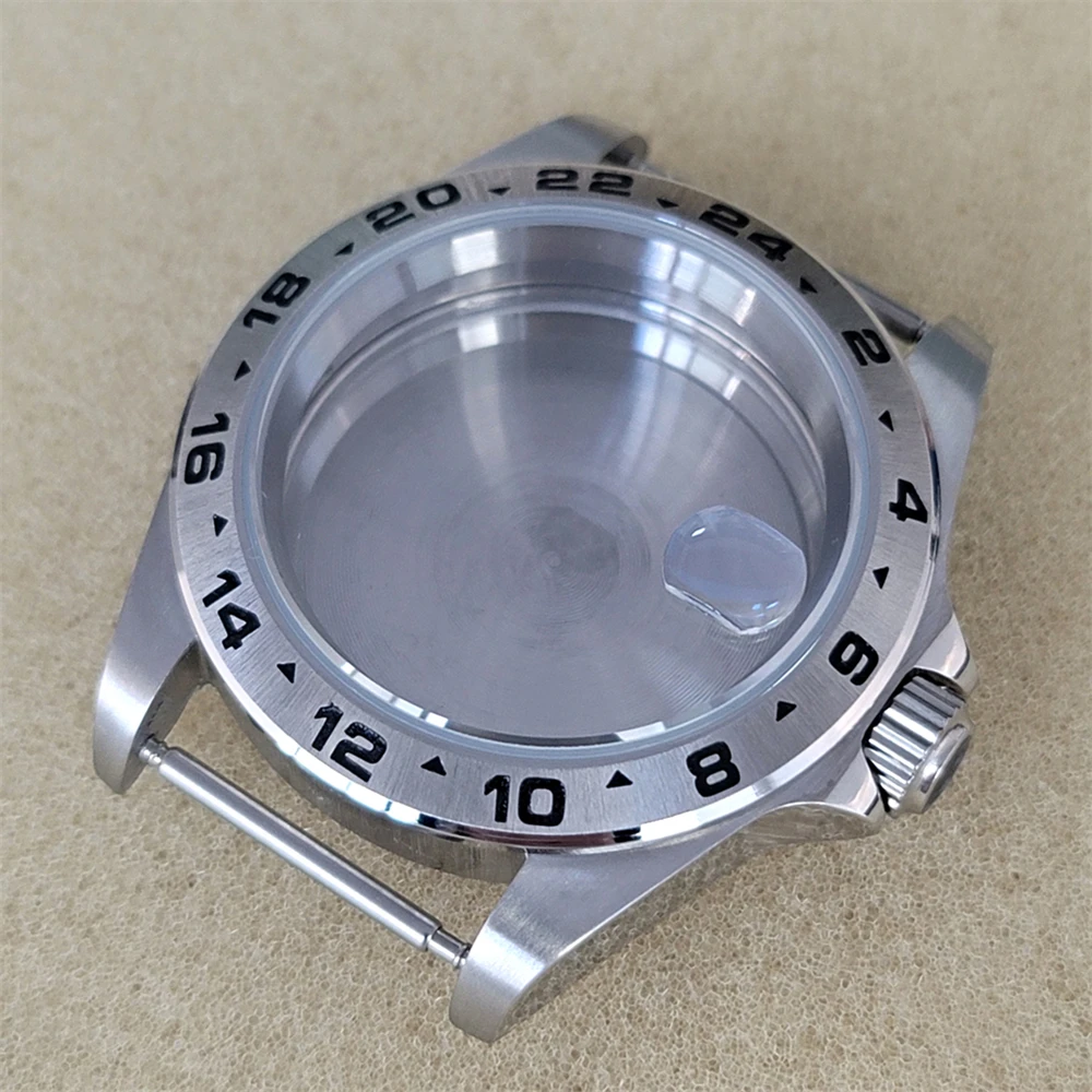 39MM Old Style Steel Diving Case GMT Bezel Sapphire Magnifying Glass for NH35/ NH36 Movement Modify Watch Accessories