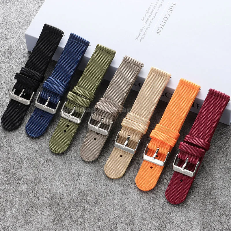 18mm 20mm 22mm 24mm Nylon Watch Band for Seiko for Rolex Canvas Strap Sport Military Soft Quick Release Replacement Wristband