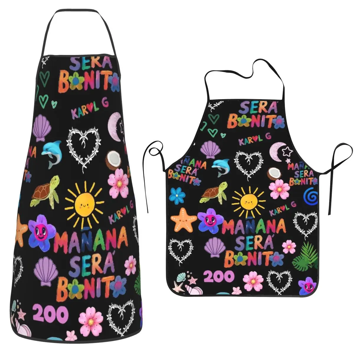 

Karol G Manana Sera Bonito Apron Chef Cooking Tablier Waterproof Bib Kitchen Cleaning Pinafore for Women Men Painting