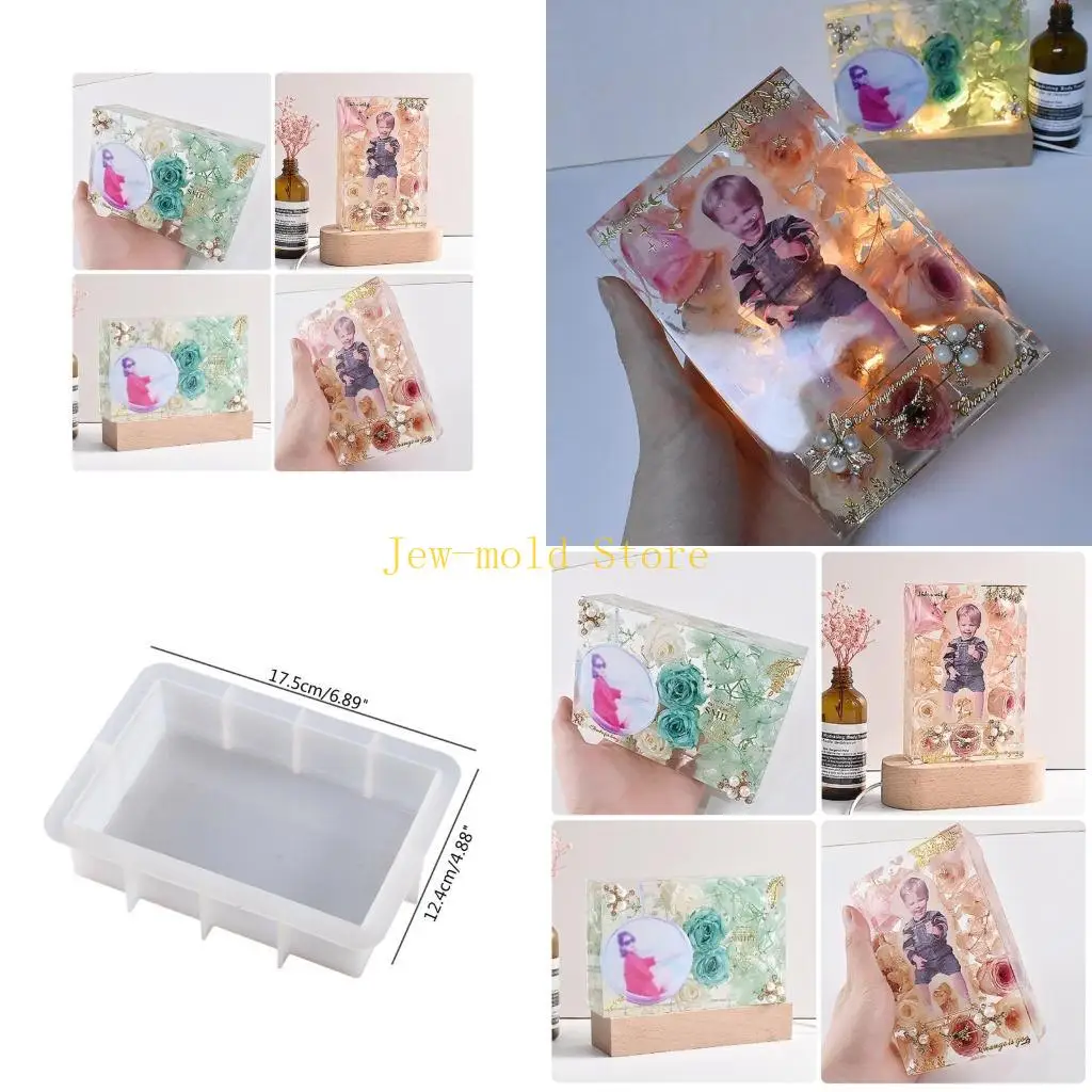 

C71B Large Deep Epoxy Resin Molds for Flowers Preservation Rectangle Bookends Resin