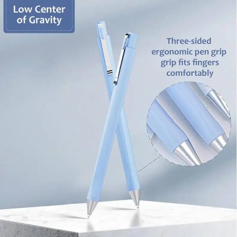 Planwith 2pcs Metallic Gel Pens, 0.5mm Fine Point Black Ink For Journaling Coloring, Low Gravity Heavy Feeling Diary Writing Set