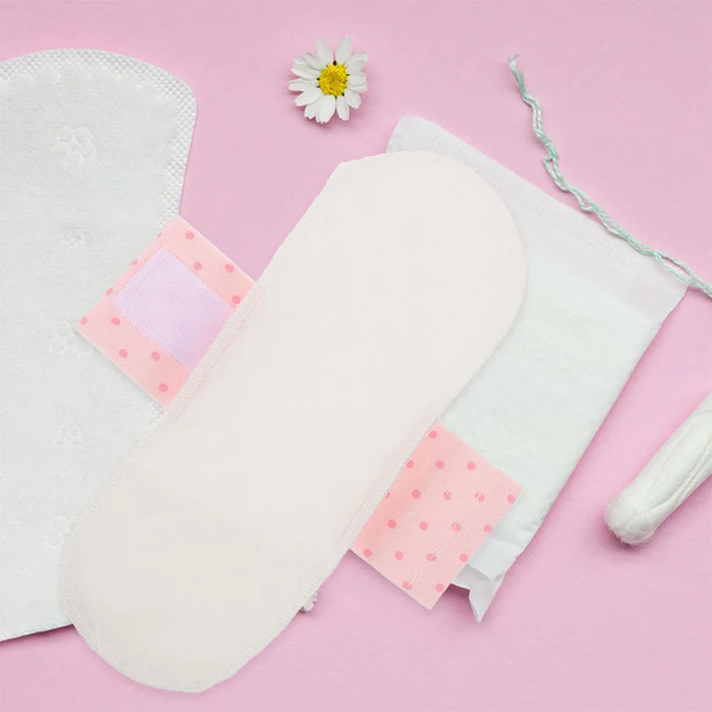 

4Pcs Washable Reusable Cloth Menstrual Pad Inserts Soft Cotton Period Liners Leakproof Breathable Pads for Women Daily
