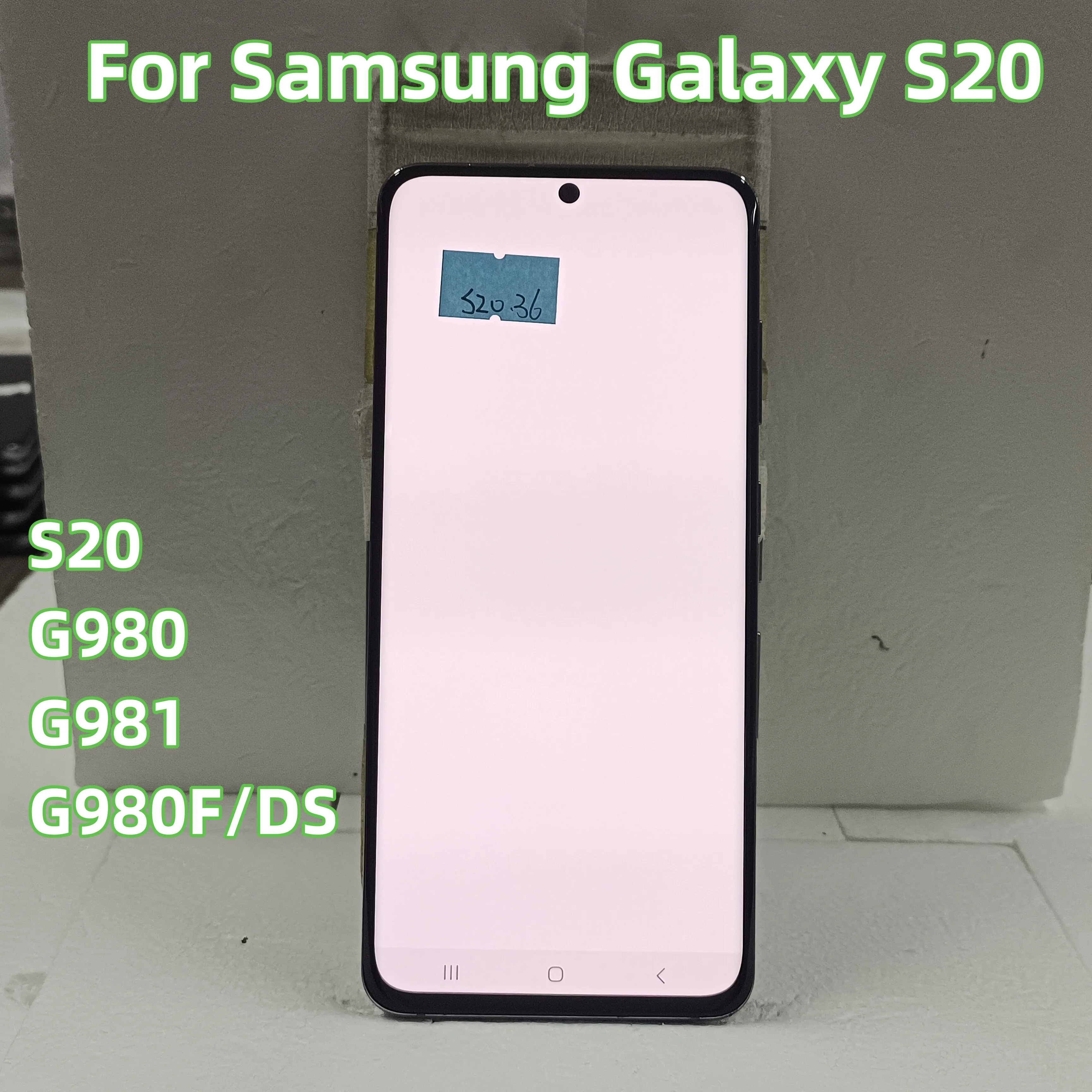 

6.2'' AMOLED Frontal Display For Samsung Galaxy S20 LCD With frame Touch Screen Digitizer G980 G980U G980F/DS Replacement