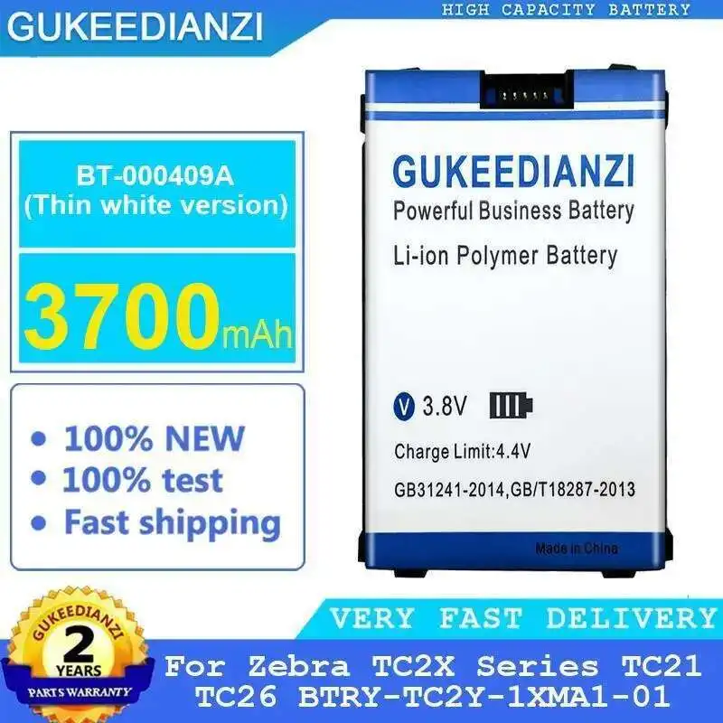 

Lightweight BT-000409A Thin White Version Mobile Phone Battery 3700Mah For Zebra TC2X Series TC21 TC26 Btry-TC2Y-1XMA1-01